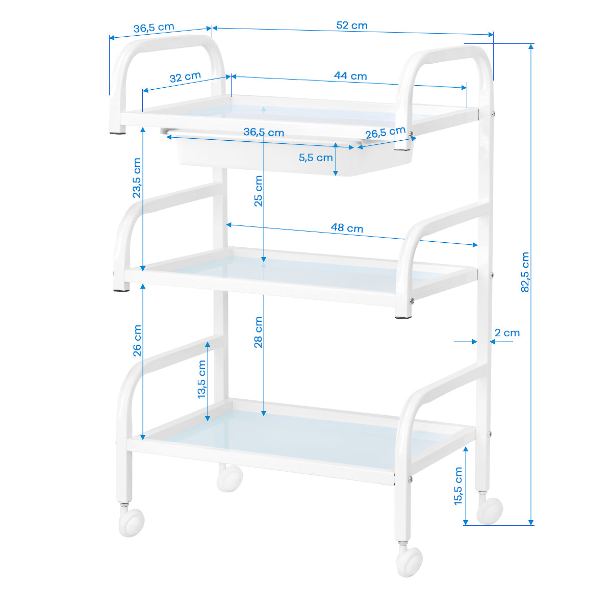 Beauty salon cosmetic table Basic 121 by ACTIVESHOP, featuring a sleek design with mirror and storage drawers for professional use.