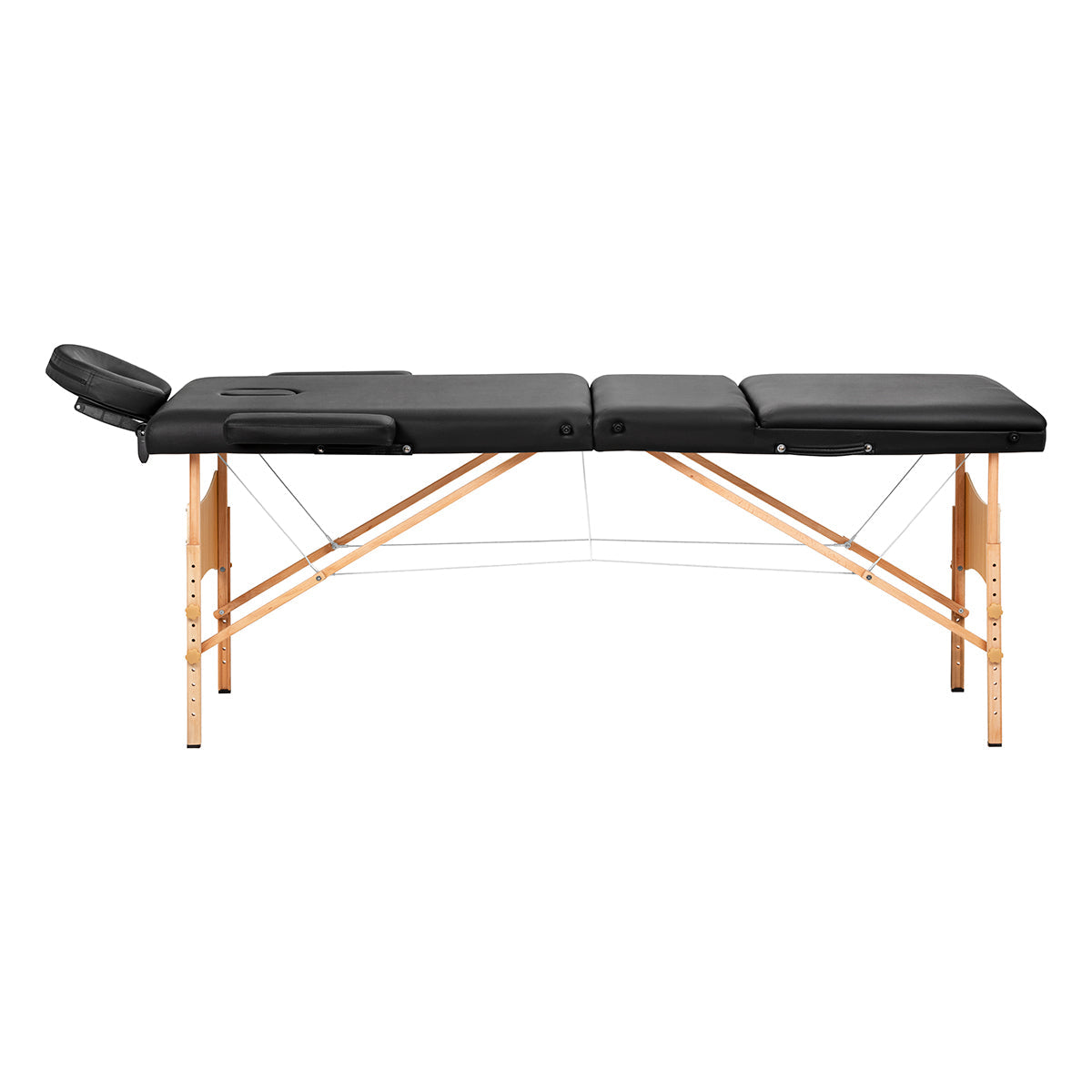 BALANCE wooden folding massage table 3 segment black - BVShop