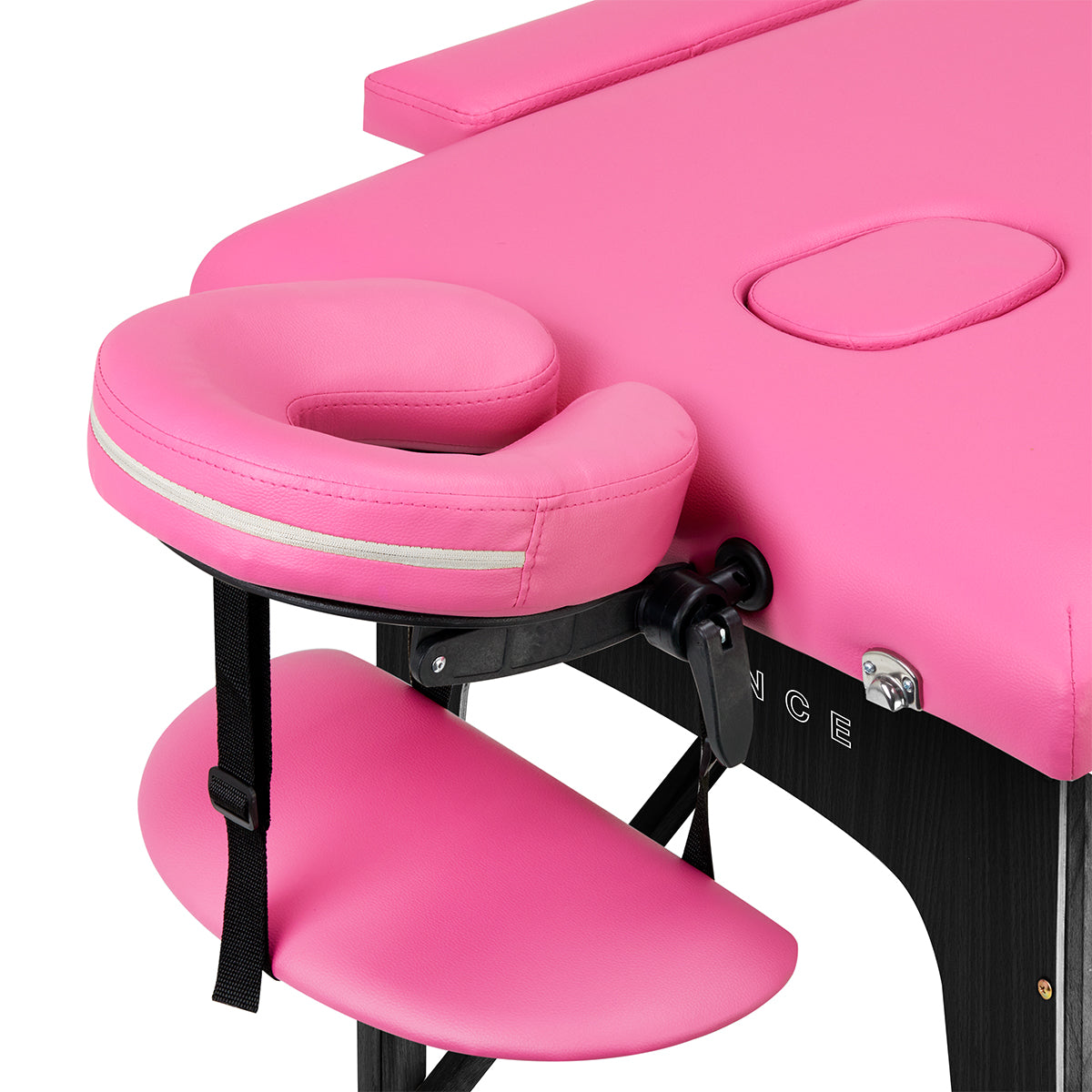 BALANCE wooden folding massage table 2 segment pink and black - BVShop