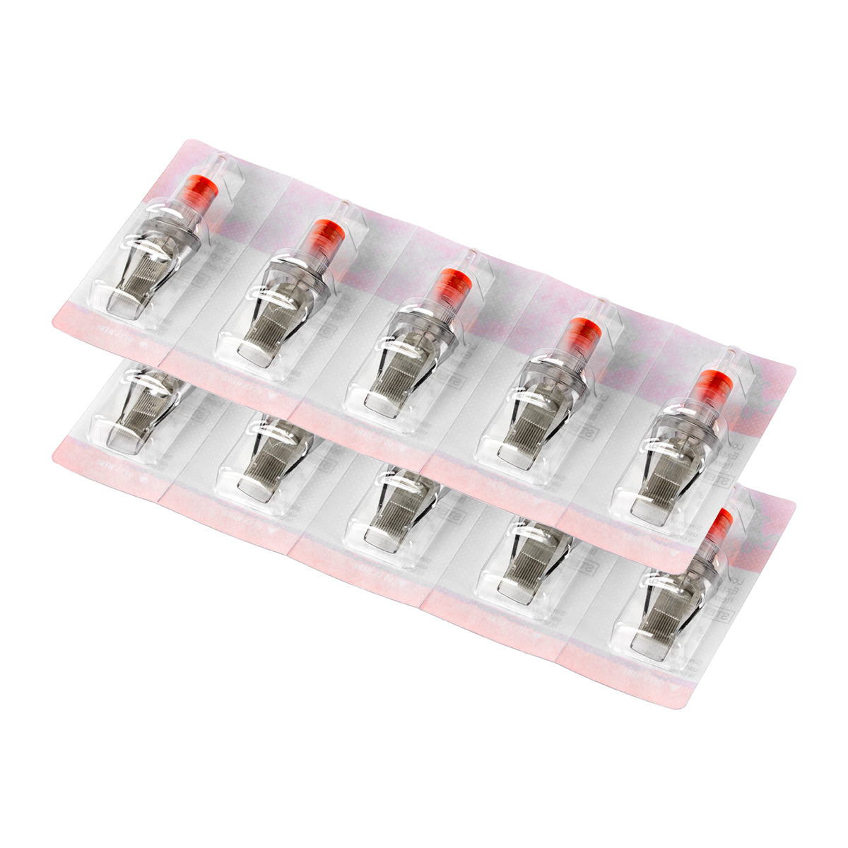 Set of 10 EL CARTEL V2 0.35mm tattoo cartridges with medium taper, suitable for professional tattooing applications.