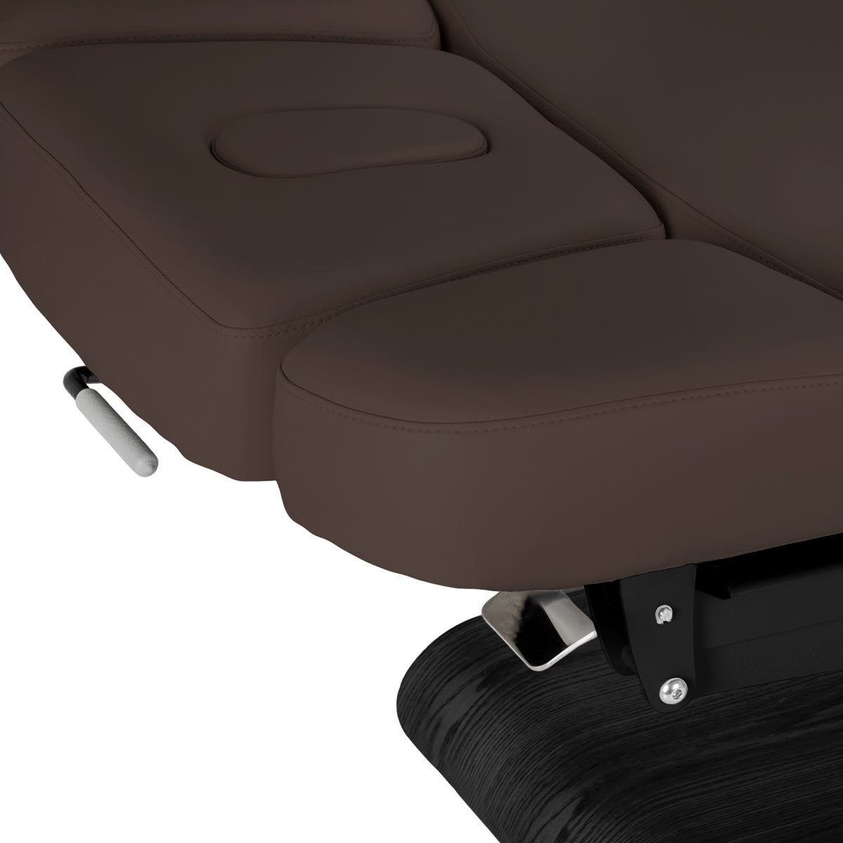 سرير SPA كهربائي Sillon Relax – بني داكن، قاعدة بلون أسود · مسند الرأس