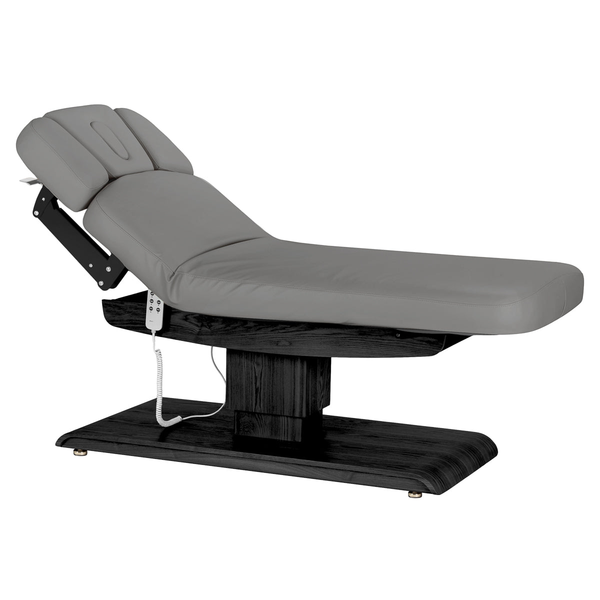 سرير SPA كهربائي Sillon Relax – رمادي، قاعدة بلون أسود · وضعية مائلة