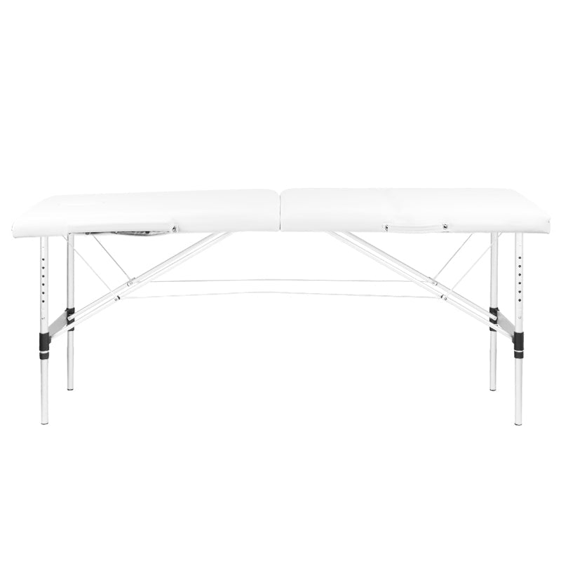 2-section aluminum folding massage table, comfort, white - BVShop