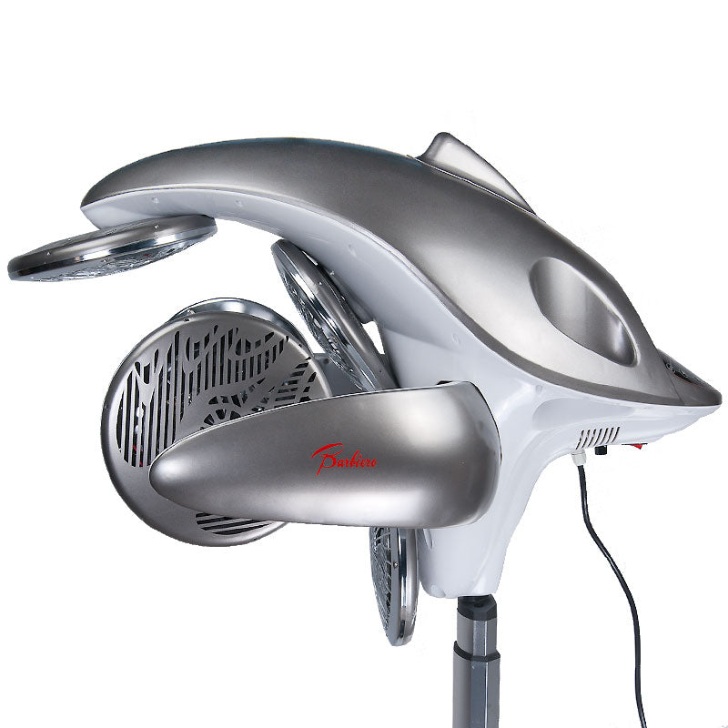 Standing Infrazone BB-6082E in silver gray by Beauty System, showing the sleek, modern design of the infrared therapy device.