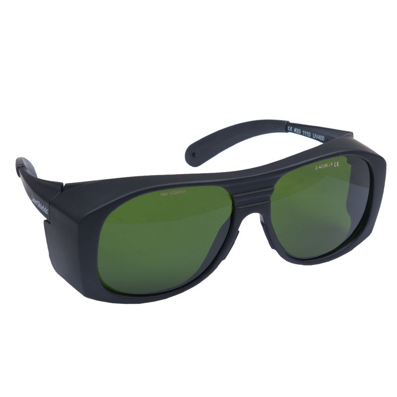 NoIR Safety Glasses IPL with 3PL filter showing protective eyewear with tinted lenses and adjustable arms for laser safety.