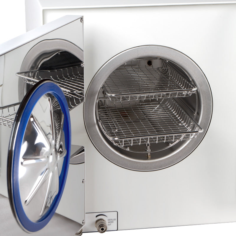 Autoclave medical Class B 8L Sun8-II by Beauty System, showing the sterilization chamber and control panel.