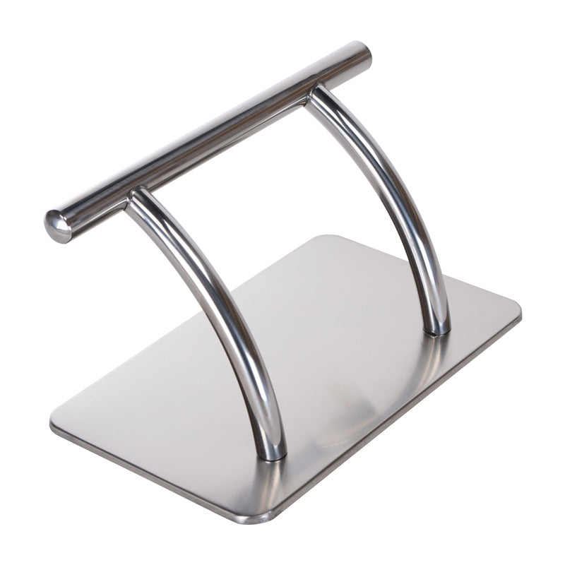 Chrome hairdressing stool BD-07 by Beauty System with adjustable height and cushioned seat for salon use