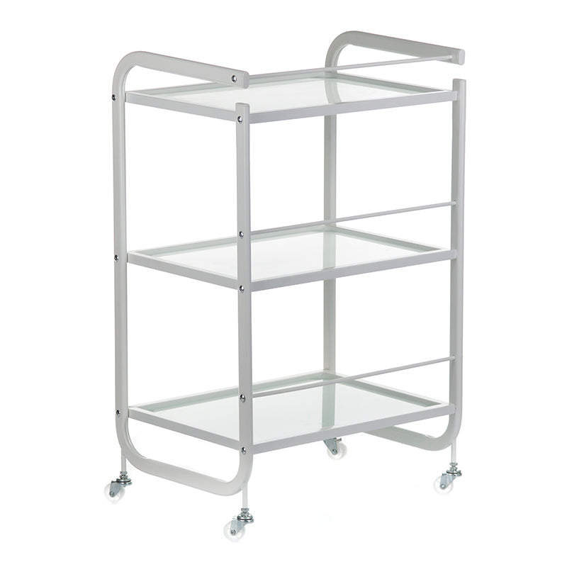 Beauty System Cosmetic Cabinet BD-6002 with multiple shelves, sleek white finish, and spacious storage for beauty products.