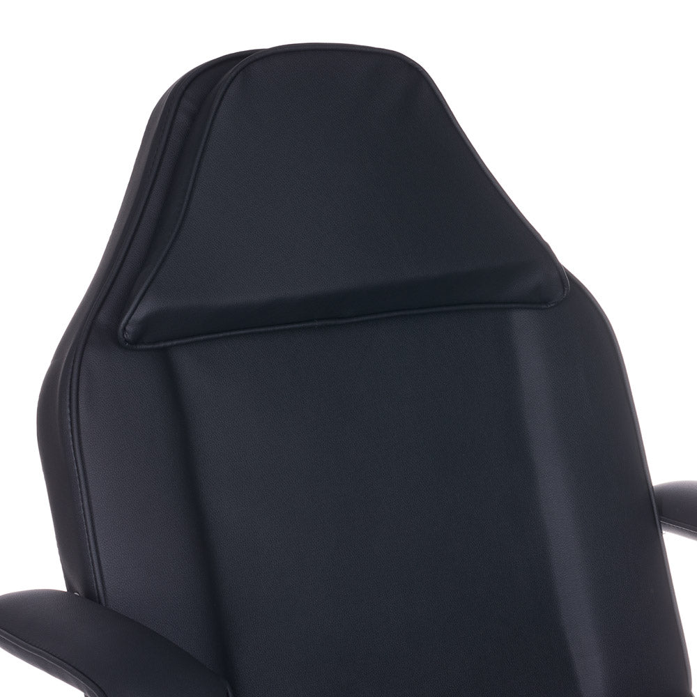 Black cosmetic chair with attached trays from Beauty System BW-262A, featuring adjustable height and comfortable seating for salons.