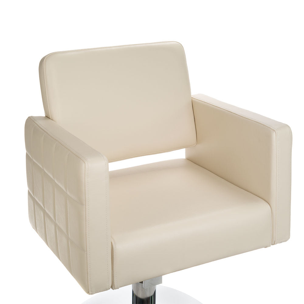Cream Ernesto BM-6302 Hairdressing Chair by Beauty System with cushioned seat and backrest, adjustable height and sturdy base.