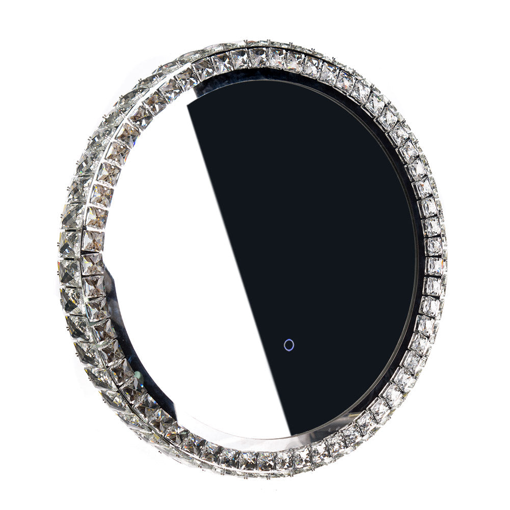 Beauty System Glamour LED Decorated Mirror 50cm with illuminated frame, modern makeup mirror with bright LED lighting.