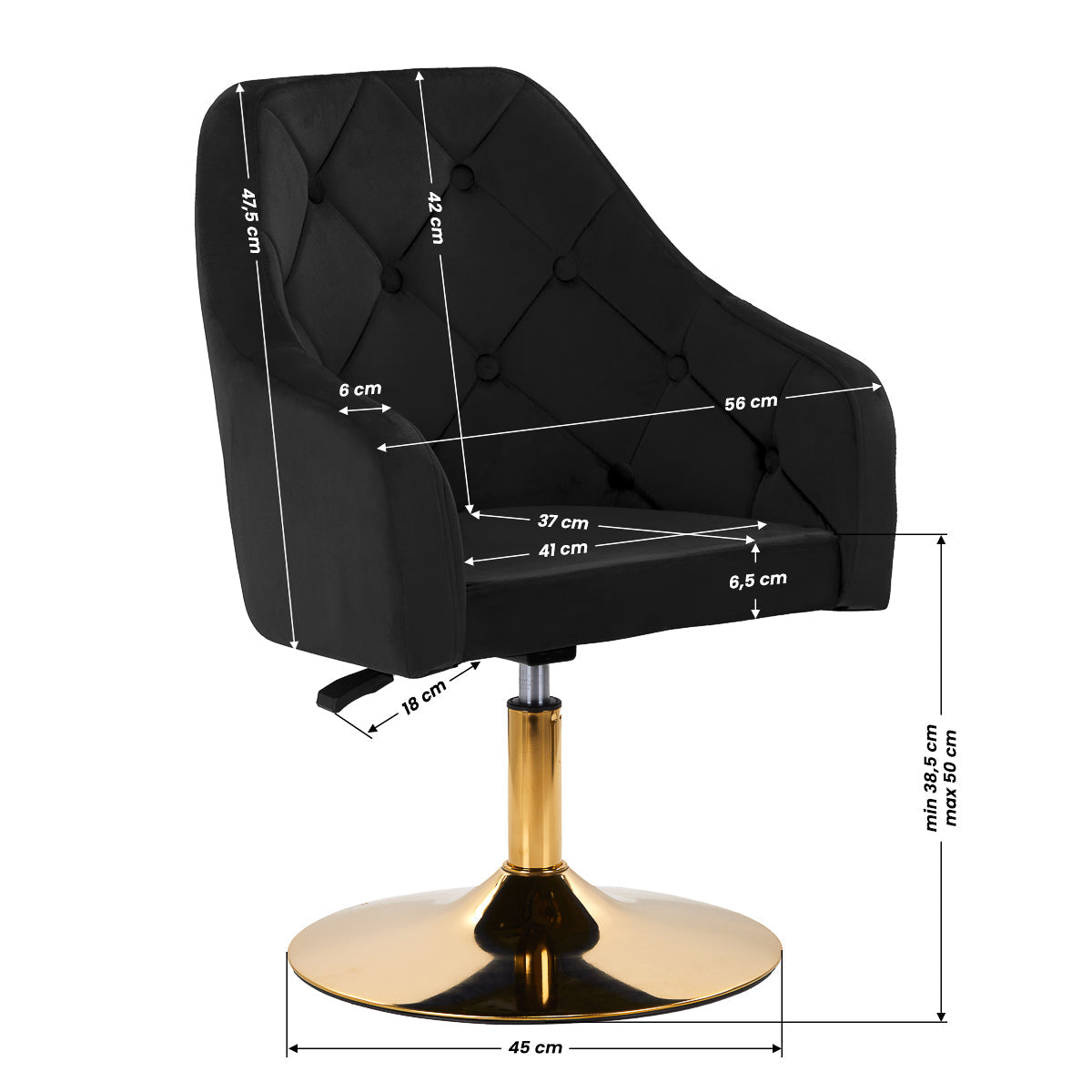 4Rico swivel chair QS-BL14G black - BVShop