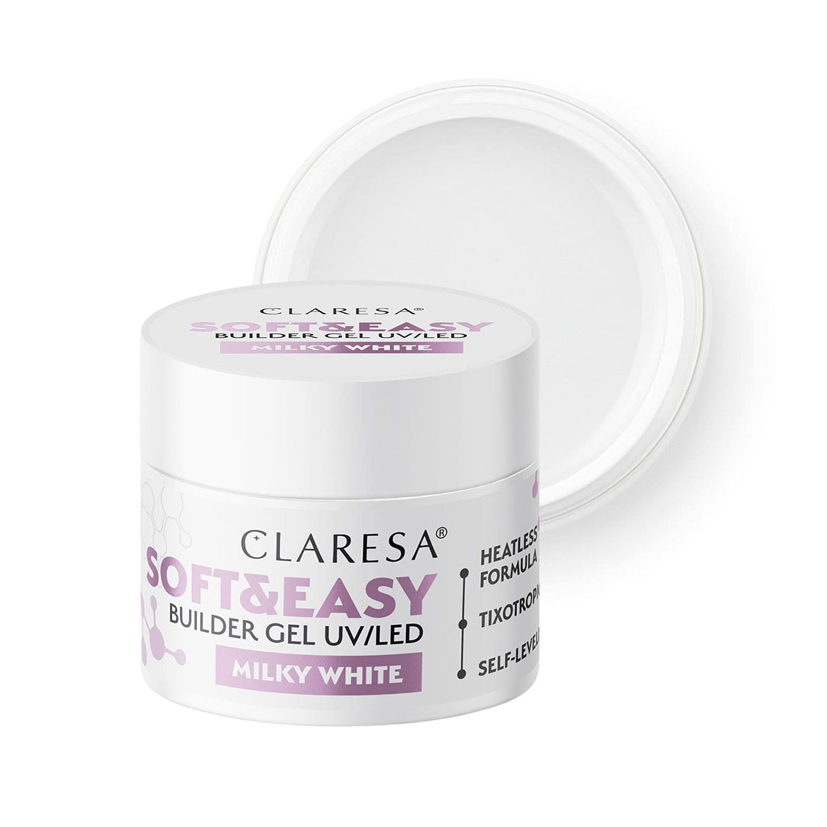 Claresa builder gel Soft&Easy gel milk white 12g - BVShop