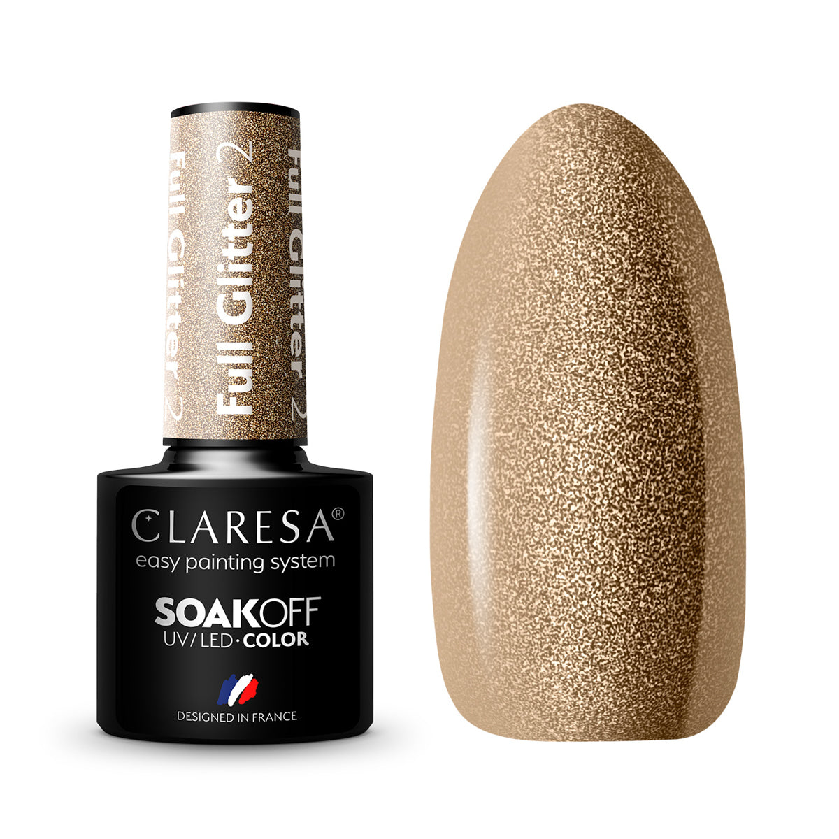CLARESA Hybrid nail polish FULL GLITTER 2 -5g - BVShop