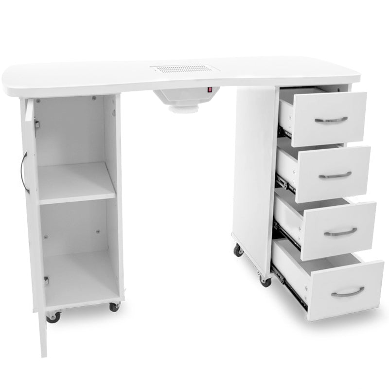 Desk 2027 white two cabinets with an absorber - BVShop