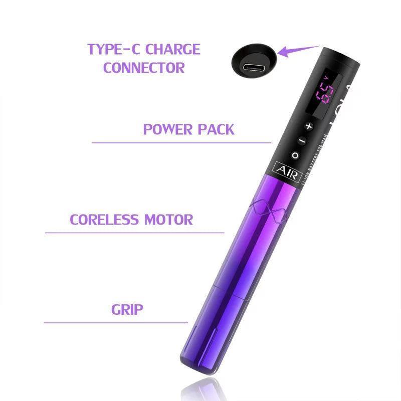 EZ Lola Air Wireless Tattoo And PMU Pen Black Power - Purple Gradient - BVShop