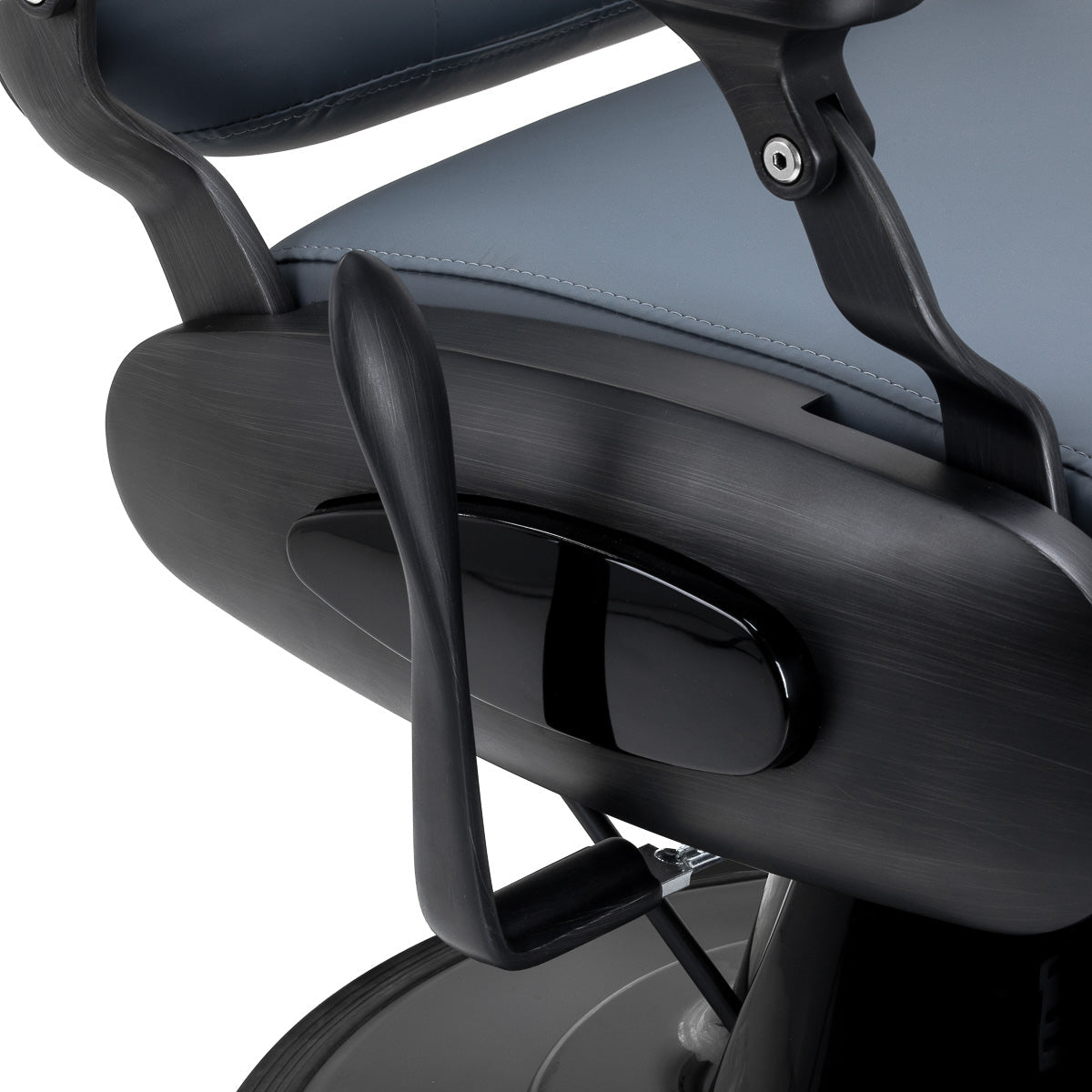 Gabbiano Francesco barber chair in graphite with brushed black frame - BVShop