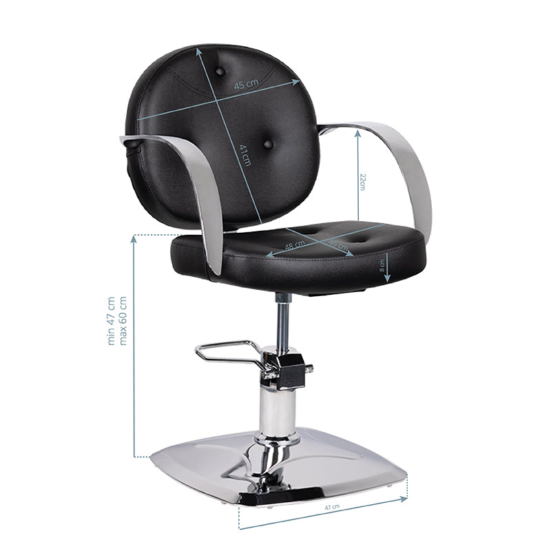 GABBIANO HAIRDRESSING CHAIR ASTI BLACK - BVShop