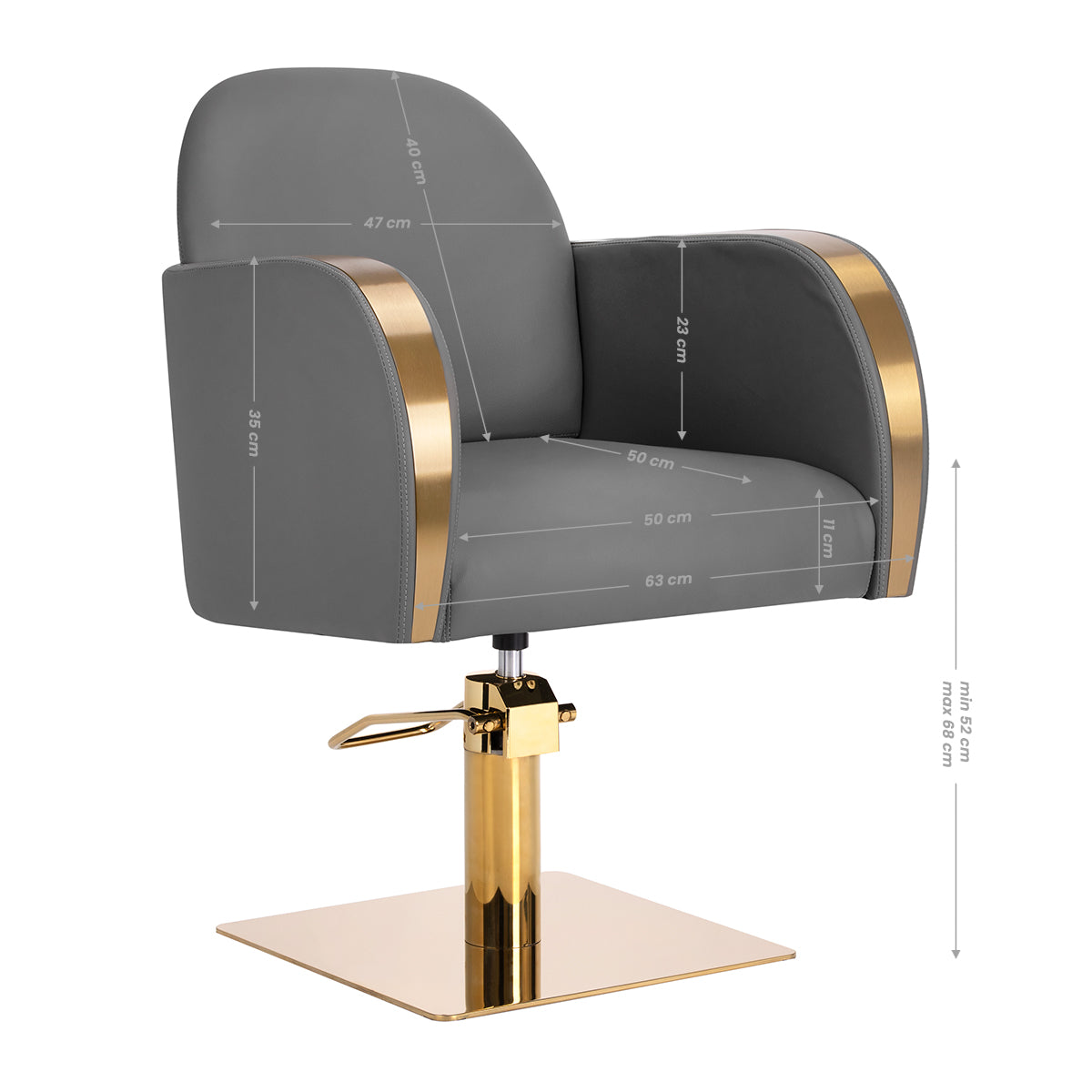 Gabbiano hairdressing chair Malaga gold grey - BVShop