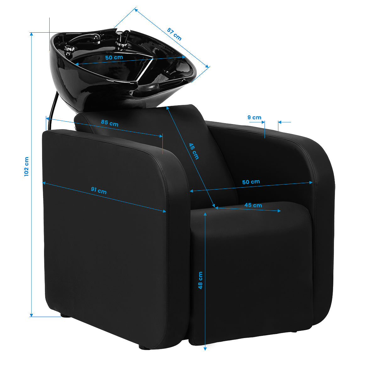 Gabbiano Sylvia hairdressing wash station black - BVShop