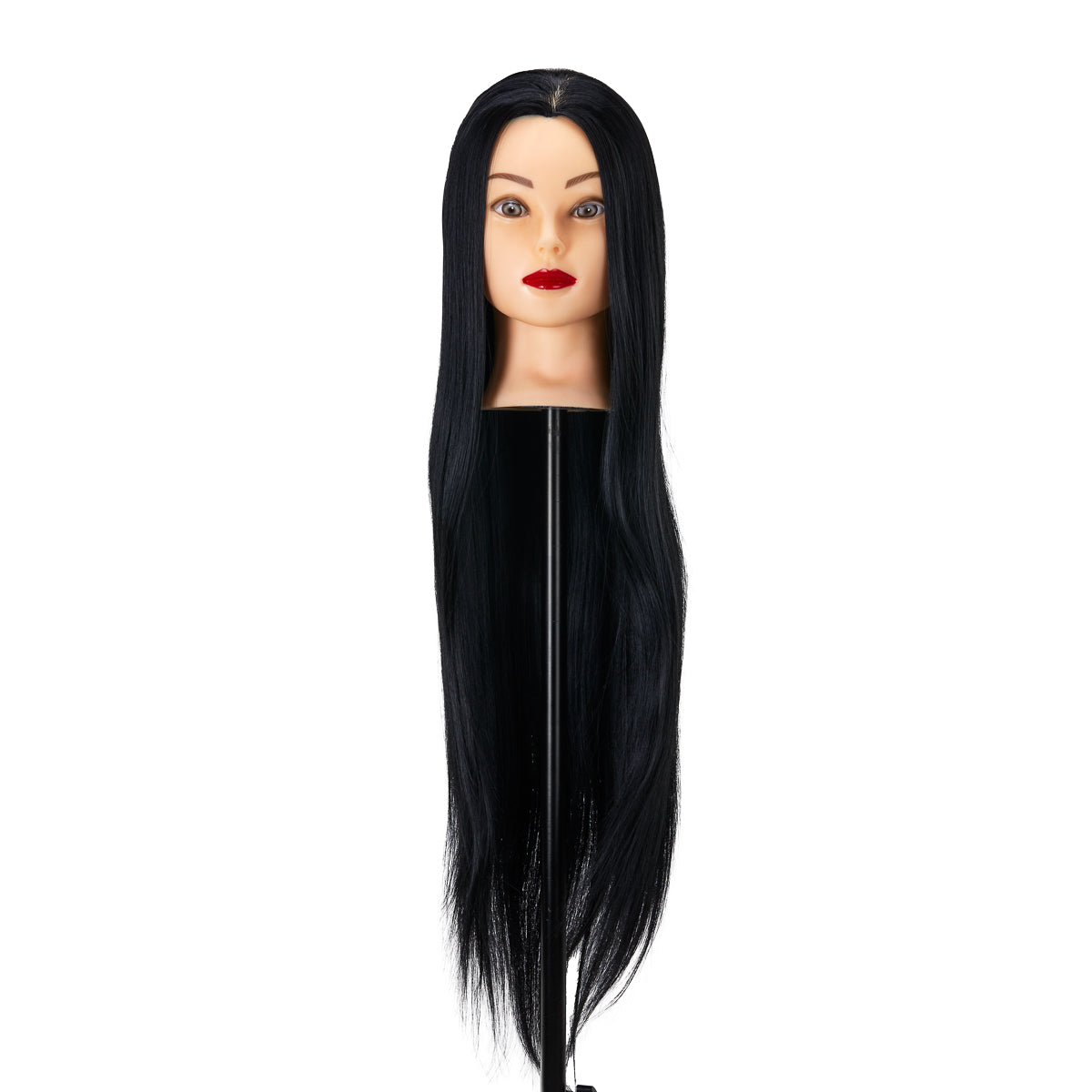 Gabbiano WZ2 hairdressing training head, synthetic hair, color 1#, length 24" - BVShop