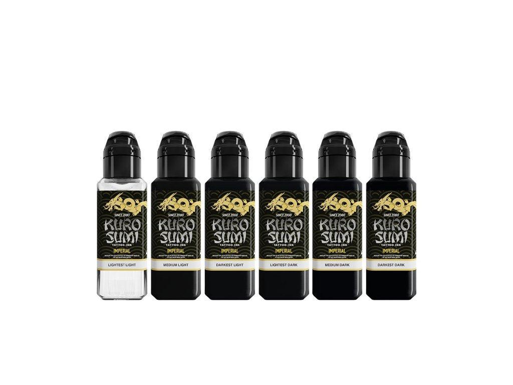 Kuro Sumi Imperial Tattoo Ink Marta Make Fine Art Black and Grey Set 6x44ml - BVShop