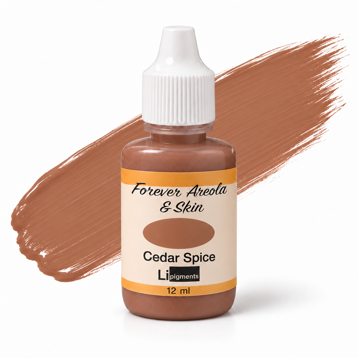 Li Pigments Forever Cedar Spice Pigment 12ml — bottle with pigment colour smear