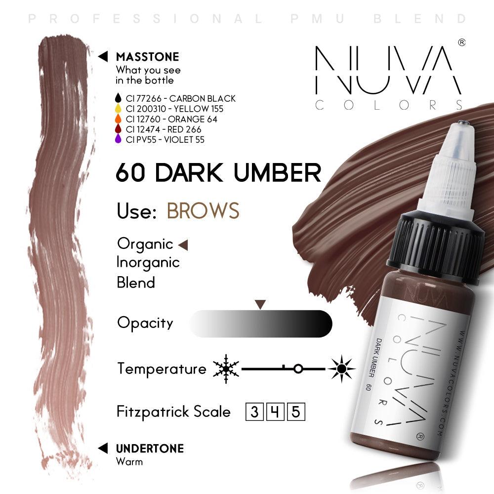 Nuva Colors Eyebrow Pigments 60 DARK UMBER 15ml - BVShop