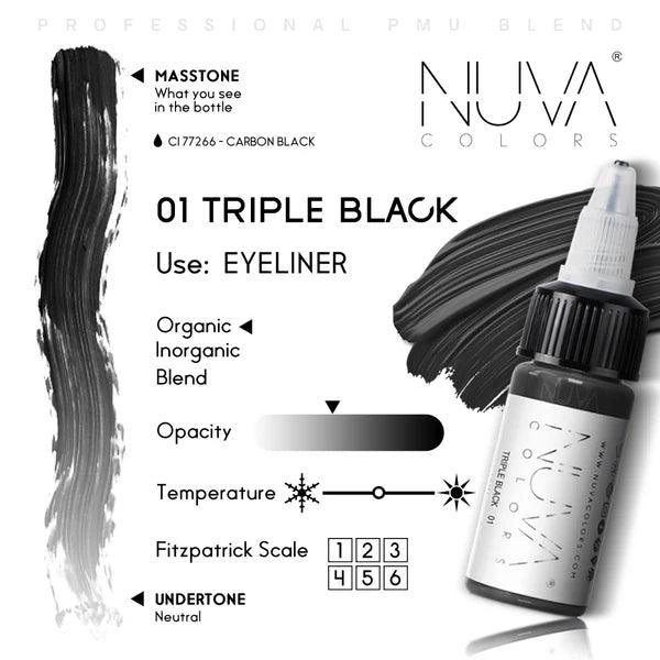 Nuva Colors Eyeliner Pigments 01 TRIPLE BLACK 15ml - BVShop