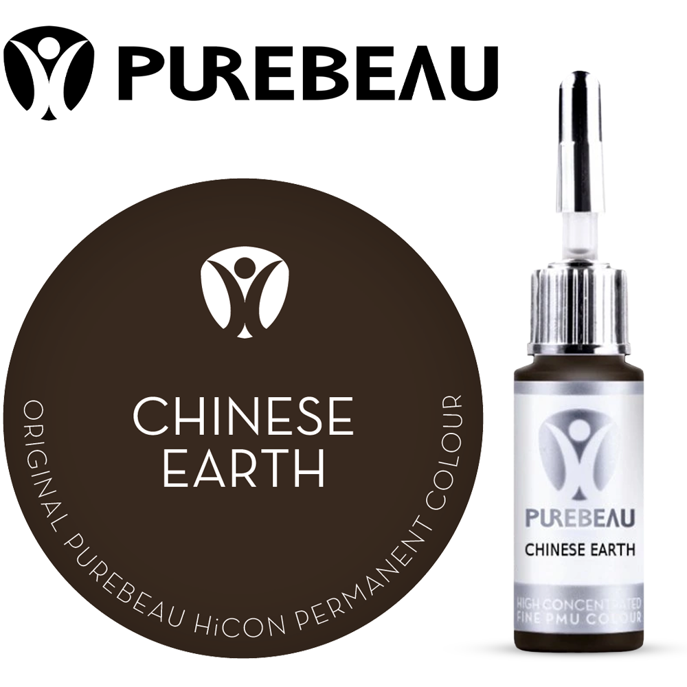 Purebeau Chinese Earth 10ml HiCON، عبوة صبغة للحواجب وعينة لون