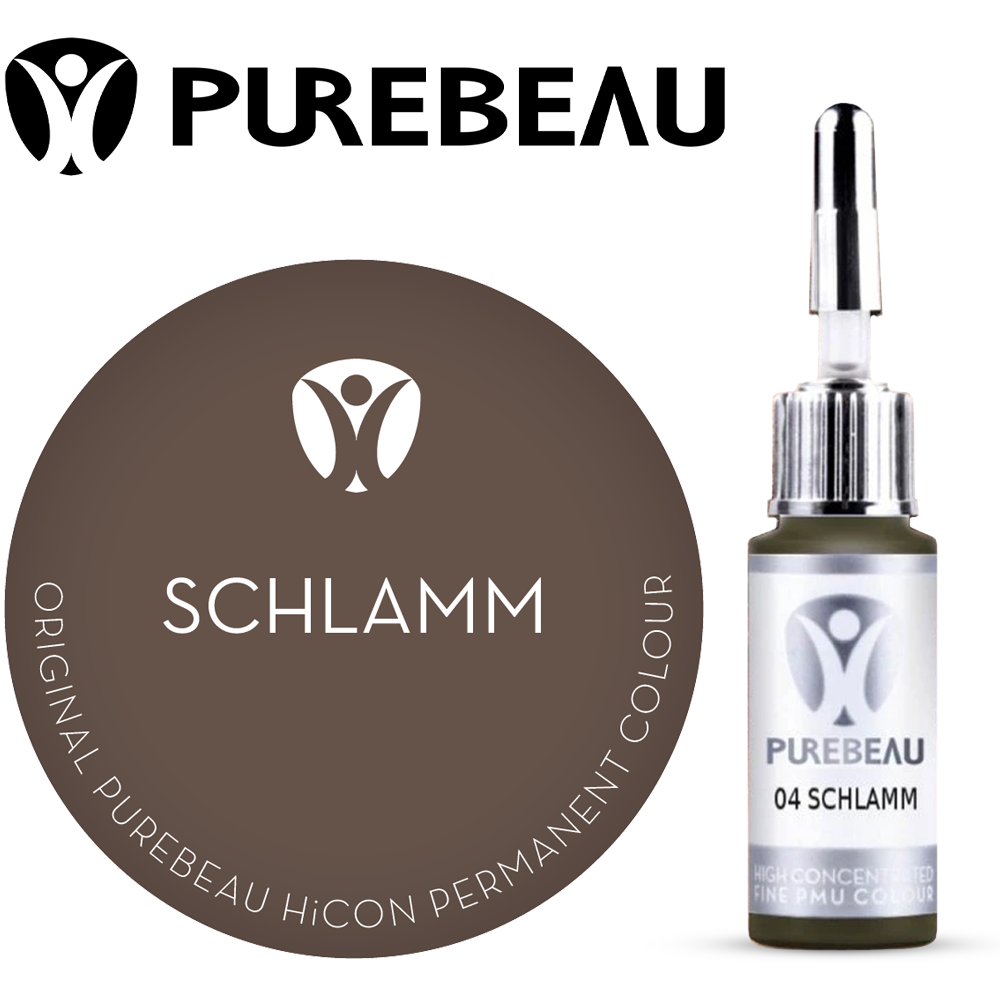 Purebeau Schlamm 10ml HiCON، عبوة صبغة للحواجب وعينة لون