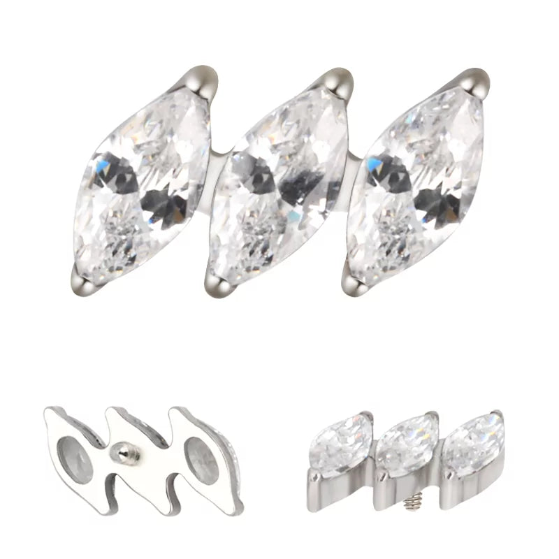 خاتم التيتانيوم بشكل ماركيز مائل