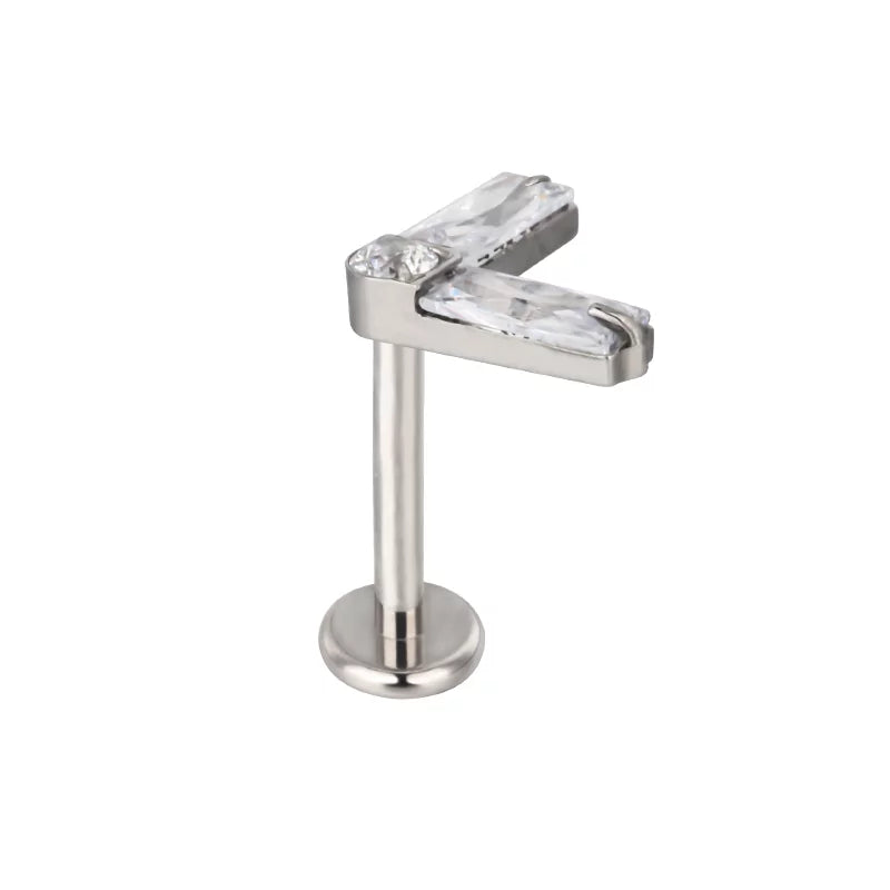 خاتم التيتانيوم بشكل مستطيل مزدوج