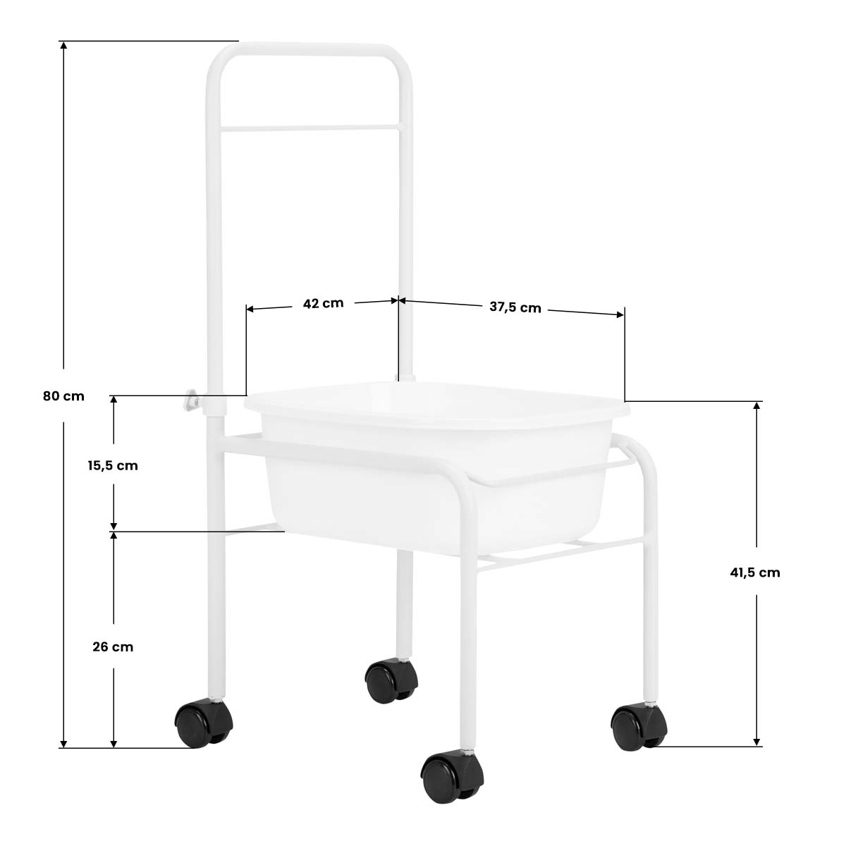 White pedicure tray on wheels - BVShop