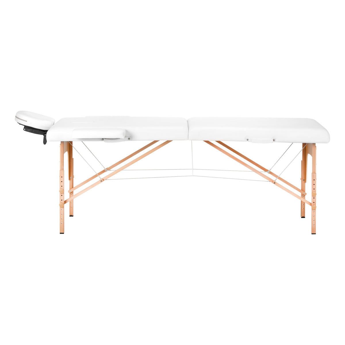 WOODEN FOLDING MASSAGE TABLE COMFORT ACTIV FIZJO LUX 2-SECTIONS 190X70 WHITE - BVShop