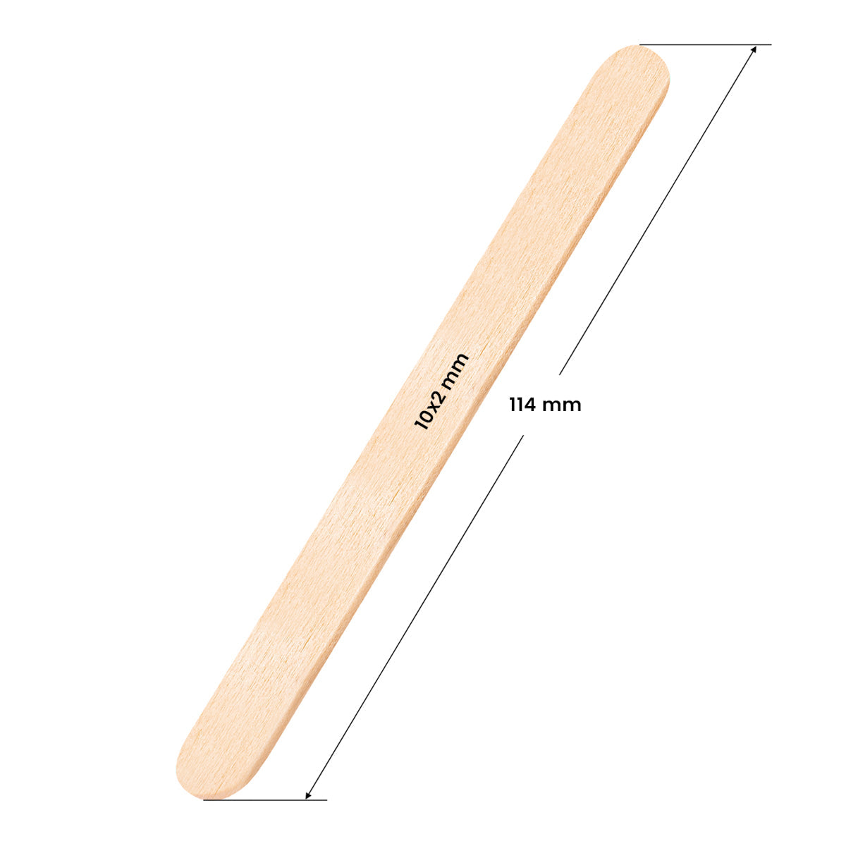 Wooden spatula medium 114x10x2mm - 100 pieces - BVShop