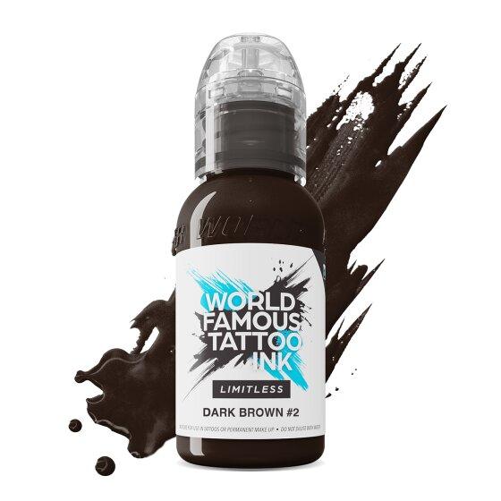 World Famous Limitless Tattoo Ink Dark Brown 2 30ml - BVShop