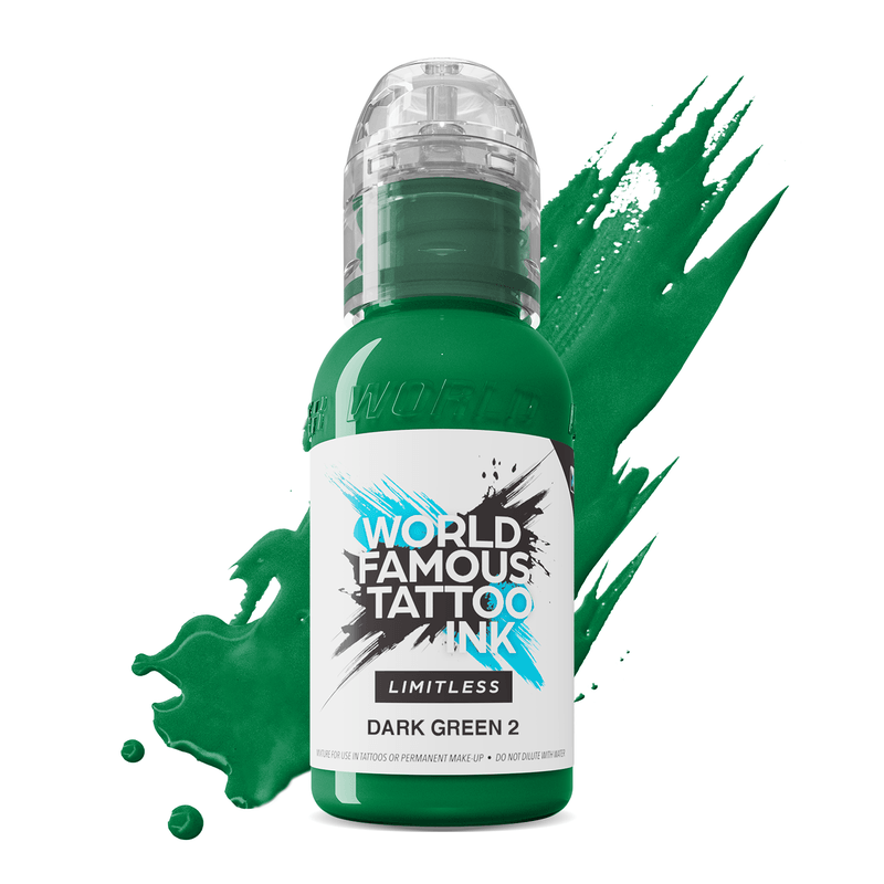 World Famous Limitless Tattoo Ink Dark Green 2 30ml - BVShop