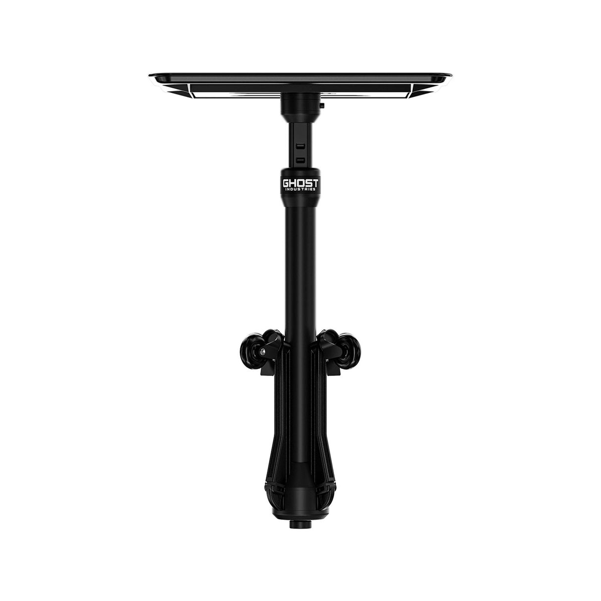 Ghost Tray Top Travel Tray Base Full System, black and silver design, showing the compact portable travel tray system.
