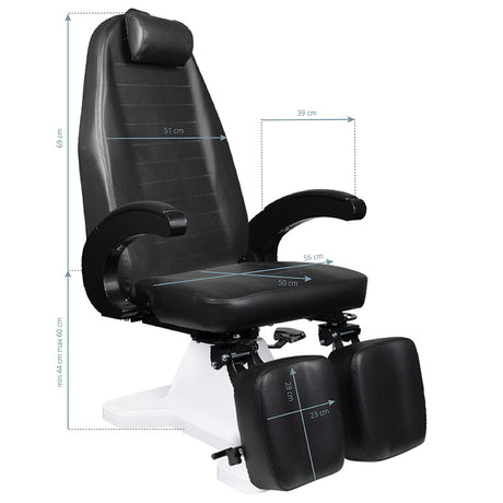 112 black hydraulic podiatry chair - BVShop