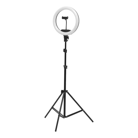 13 inch black LED ring light with tripod and phone holder