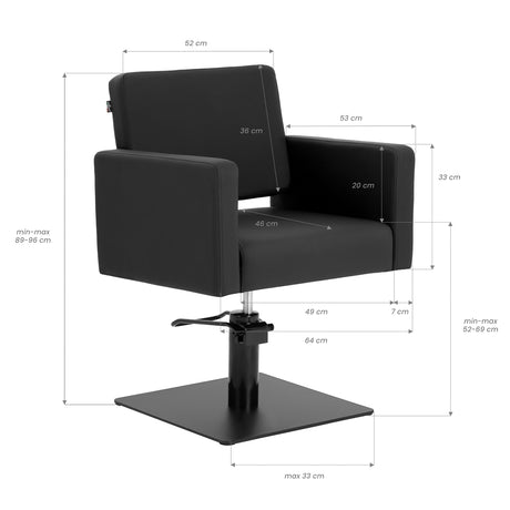 Gabbiano Vitoria hairdressing chair black - BVShop