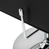 Black Omega Andromeda hairdressing chair with adjustable height and padded seat, featuring modern design and sleek styling.