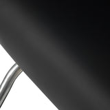 Black Omega Andromeda hairdressing chair with adjustable height and cushioned seat, featuring a sleek modern design.