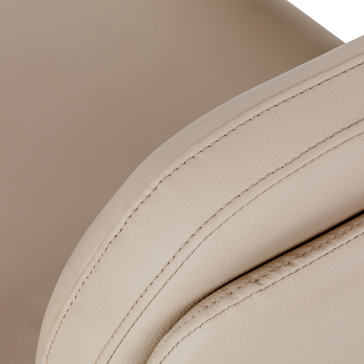 Omega Astra Plus beige hairdressing chair with adjustable headrest and armrests, modern salon styling seat.