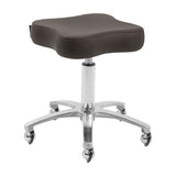 Omega Supremo swivel stool in brown with a modern design, featuring a cushioned seat and sturdy metal base.