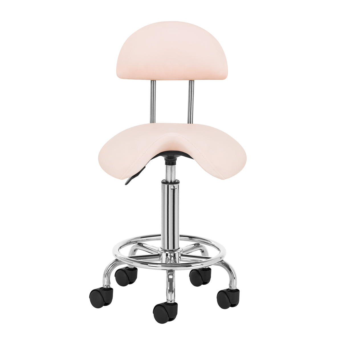 Pink cosmetic stool from ACTIVESHOP, a beauty salon furniture piece with a cushioned seat and sleek design.