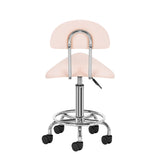 Pink cosmetic stool from ACTIVESHOP, a beauty salon furniture piece with a cushioned seat and chrome base.
