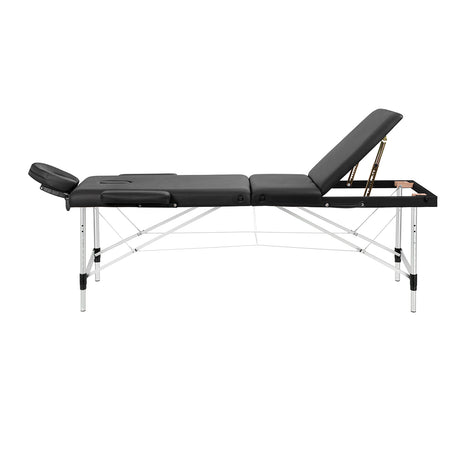 BALANCE aluminium folding massage table 3 segment black - BVShop
