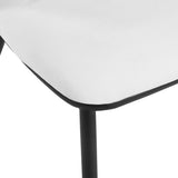 Detail view of 4RICO Linea white velour seat and rounded backrest